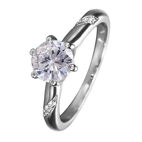 Peora American Diamond Studded Silver Plated Finger Ring Fashion Wear ...