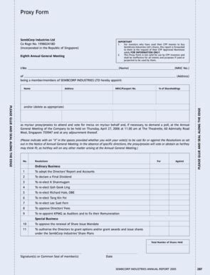 SembCorp Industries Proxy Form - Blank Fillable Template | Fill Out ...