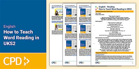 How to Teach Word Reading in UKS2