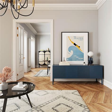 3d rendering classic apartment interior design inspiration | Premium Photo