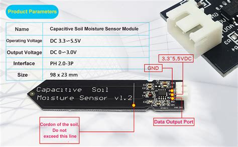 Super Debug Analog Capacitive Soil Moisture Sensor V1.2 Corrosion ...