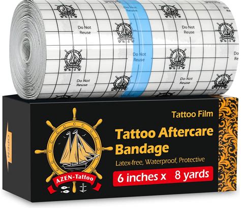 Amazon.com: AZEN Tattoo Aftercare Bandage, 6"x 8 Yard, Tattoo ...