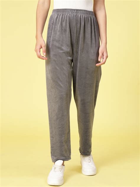 Straight Fit Palazzo - Women Velvet Palazzo with Elasticated Waistband ...