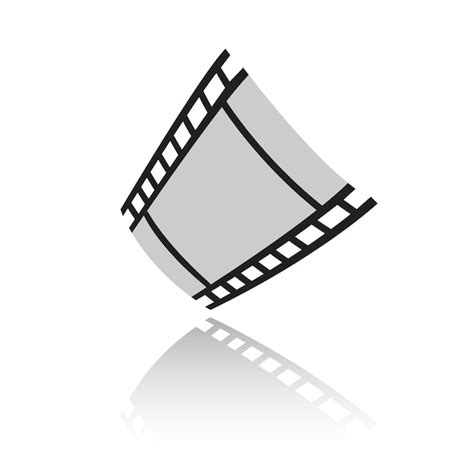 Black simplistic film reel symbol and reflection | Premium Vector
