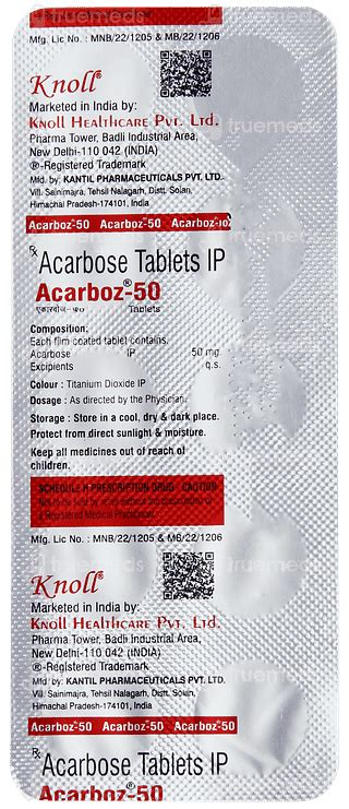 Acarboz 50 | Order Acarboz 50 Tablet Online at Truemeds