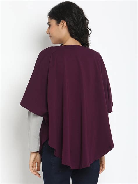 2-in-1 Maternity Feeding Cover Poncho - Purple