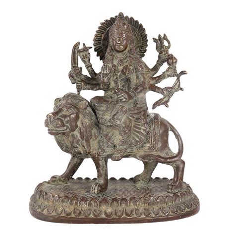 Brass Mata Sherawali Or Ma Durga Statue
