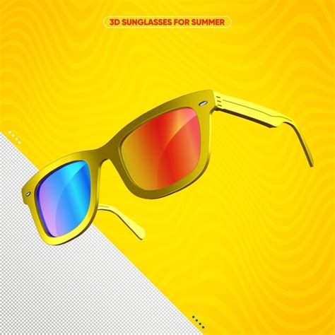 Yellow sunglasses with colored lens | Free PSD