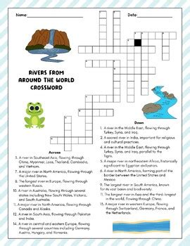 River of the World Crossword & Wordsearch 5-10 Geography Earth Science ...
