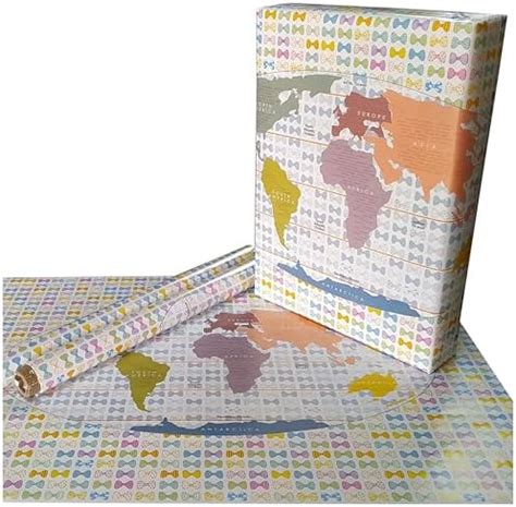 eVincE World Map Gift Wrapping Paper for Kids Birthday | Christmas ...