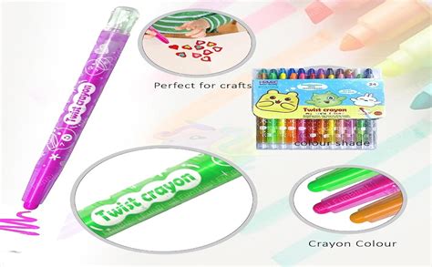 FunBlast Crayons for Kids-24 Shades Rolling Crayons Pen with Coloring ...