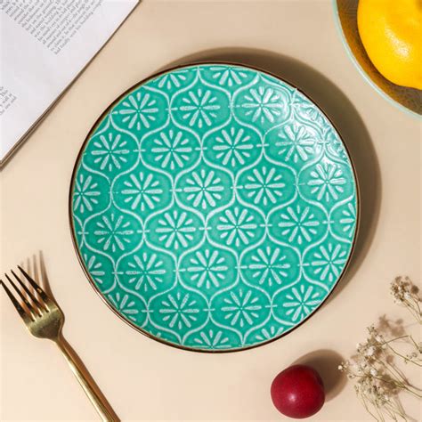 Fiesta Mosaic Turquoise Snack Plate 8 Inch