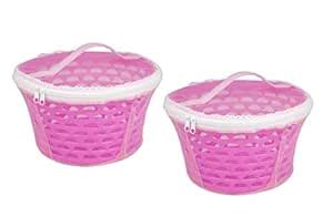 Buy SHOPATHON INDIA Plastic Striped Fruit and Vegetable Basket with ...