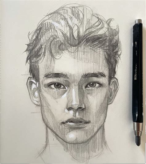 Male drawing from imagination | Realistic face drawing, Life sketch, Male face drawing