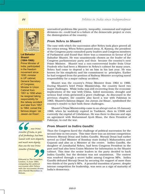 Challenges To And Restoration Of The Congress System - NCERT Book of ...