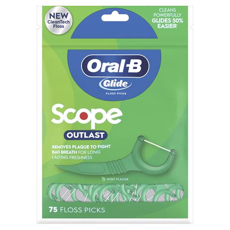 Oral-B Glide Dental Floss Picks with Scope Outlast Flavor, Shred ...
