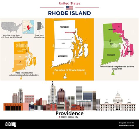 Rhode Island counties map and congressional districts since 2023 map ...