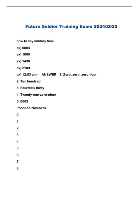 Future Soldier Training Exam 2024/2025 - Future Soldier Training ...