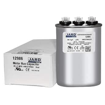 (2) Pack, 40 + 5 uF x 370 or 440 VAC - Jard # 12986 Oval Dual Run ...