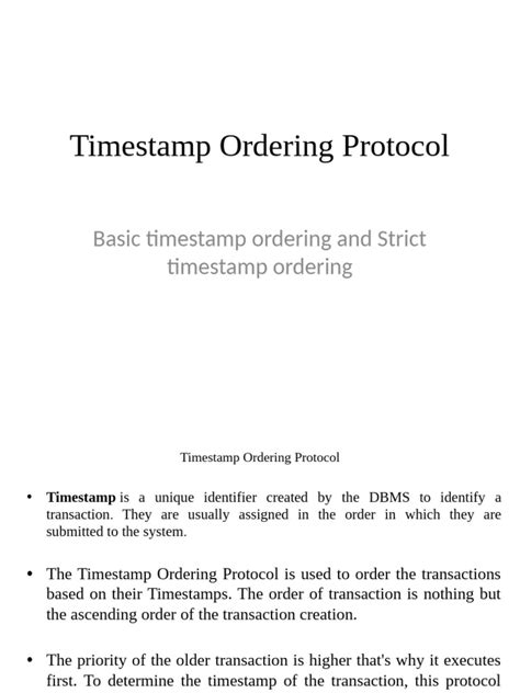 Image result for Timestamp Ordering Protocol