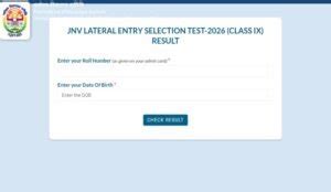 JNVST Class 9 Result 2026 Out At Navodaya.gov.in, Check Selection List ...