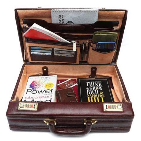Genuine Leather Folding Briefcase With Golden Lock - Montexoo – montexoo