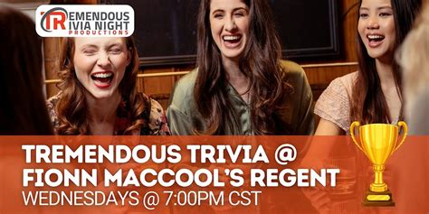 Winnipeg Fionn MacCools Regent Wednesday Night Trivia, 1582 Regent ...