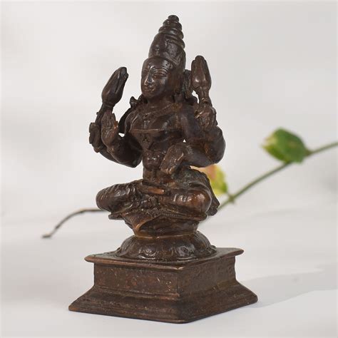 Antique Style Copper Goddess Lakshmi Statue for Altars
