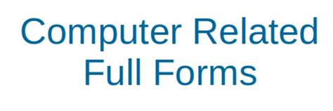 Image result for Short Forms of Computer