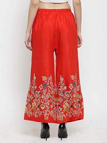 Buy Clora Creation Women's Palazzo Regular Casual Pants (CC40065_Red_34 ...
