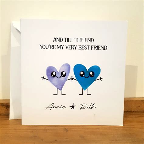 Best Friend Birthday Card / Bestie Birthday Card - Personalised With ...
