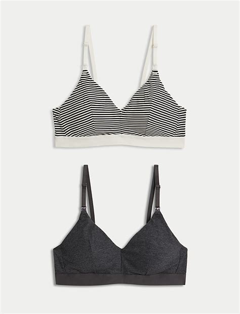Buy 2pk Non Wired Nursing Bras A-E at Marks & Spencer