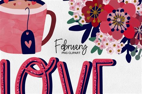 A clipart image featuring Valentine's Day elements such as chocolates ...