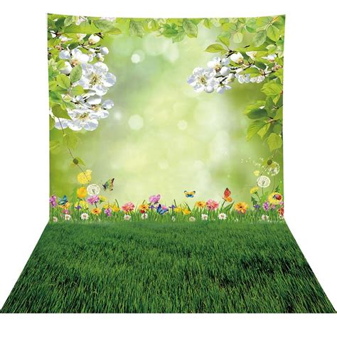 Allenjoy 6x8ft Spring Easter Bokeh Spot Photo Backdrop Green Grass Lawn ...