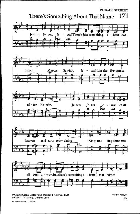 There's Something About That Name by Gaither - Digital Hymn Sheet Music ...