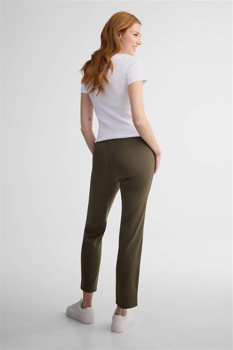 Straight leg twill pants - Women