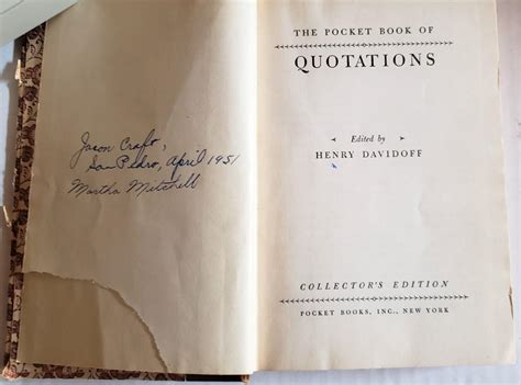 The Pocket Book of Quotations by Davidoff, Henry: Very Good Hardcover ...