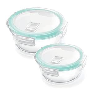 Buy Treo By Milton Hi Borosilicate Clip Fresh Round Container, Set of 2 ...