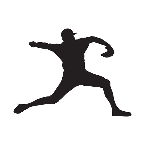 Baseball Batter. Man Throwing Ball Silhouette. Baseball Player ...