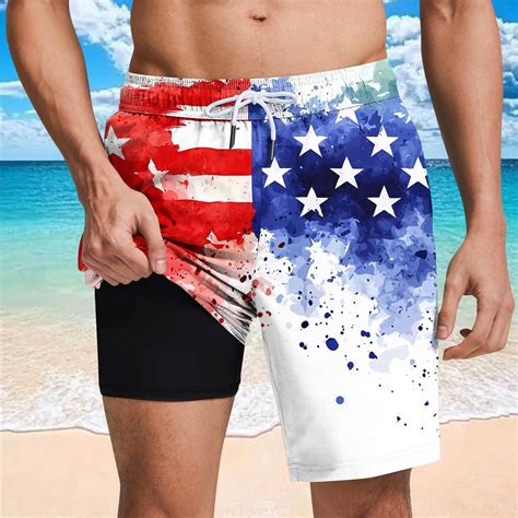 American Flag Swim Trunks Men 4th of July Shorts Men American Flag ...