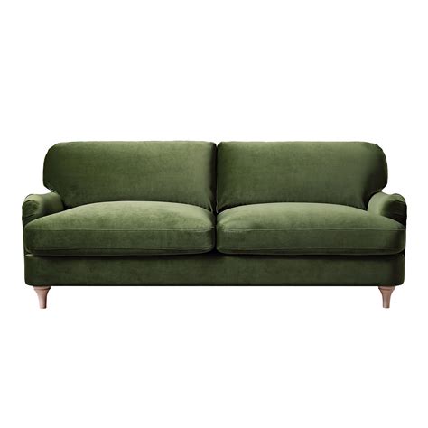 Daphnis Fern Green Velvet Sofa, 3-Seater | daals