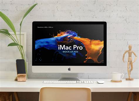Home Office With Imac Mockup Psd