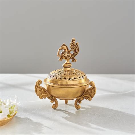 Brass Bird Incense Holder | Peacock Lohban Burner for Meditation ...