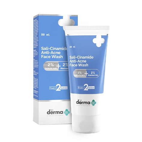 The Derma Co Sali-Cinamide Anti-Acne Face Wash with 2% Salicylic Acid ...
