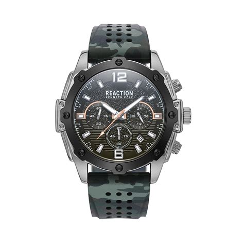 Kenneth Cole Reaction Chronograph Green Green Silicon Strap Sports Wea
