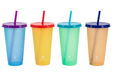 5 Pieces Color Changing Tumblers Plastic Christmas Cups Reusable Travel ...