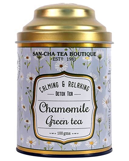 Sancha Tea Boutique Chamomile Green Tea | 100g Whole Leaf Loose Tea ...
