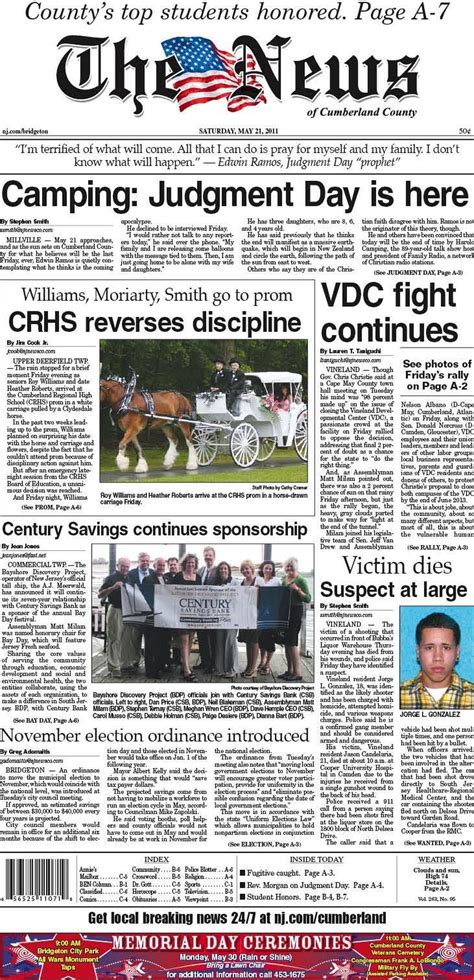 The News of Cumberland County front page for Saturday, May 21, 2011 ...