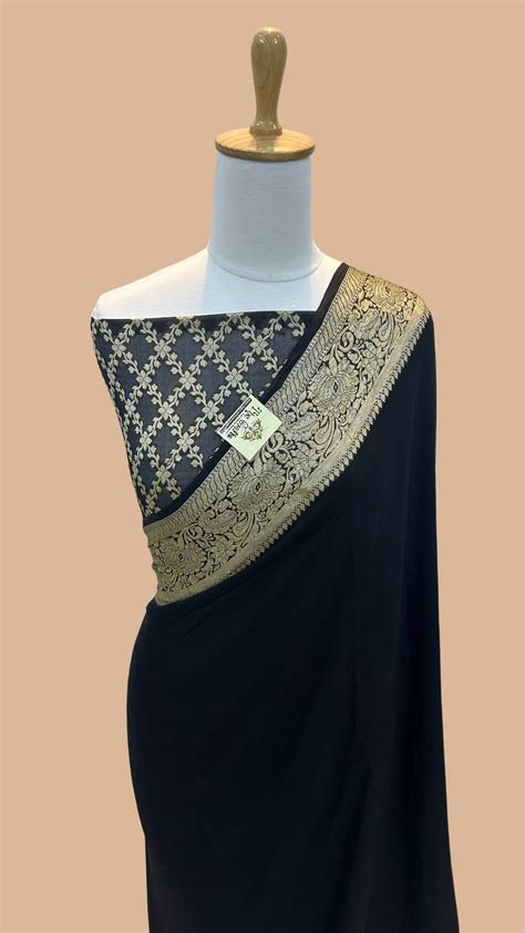 Pure Khaddi Chiffon Banarasi Saree – The Crafts Banaras