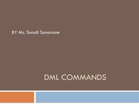 Image result for SQL Data Manipulation Language Commands